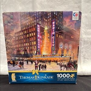 Thomas Kinkade Winter Wonderland Puzzle - Vibrant Red and Blue